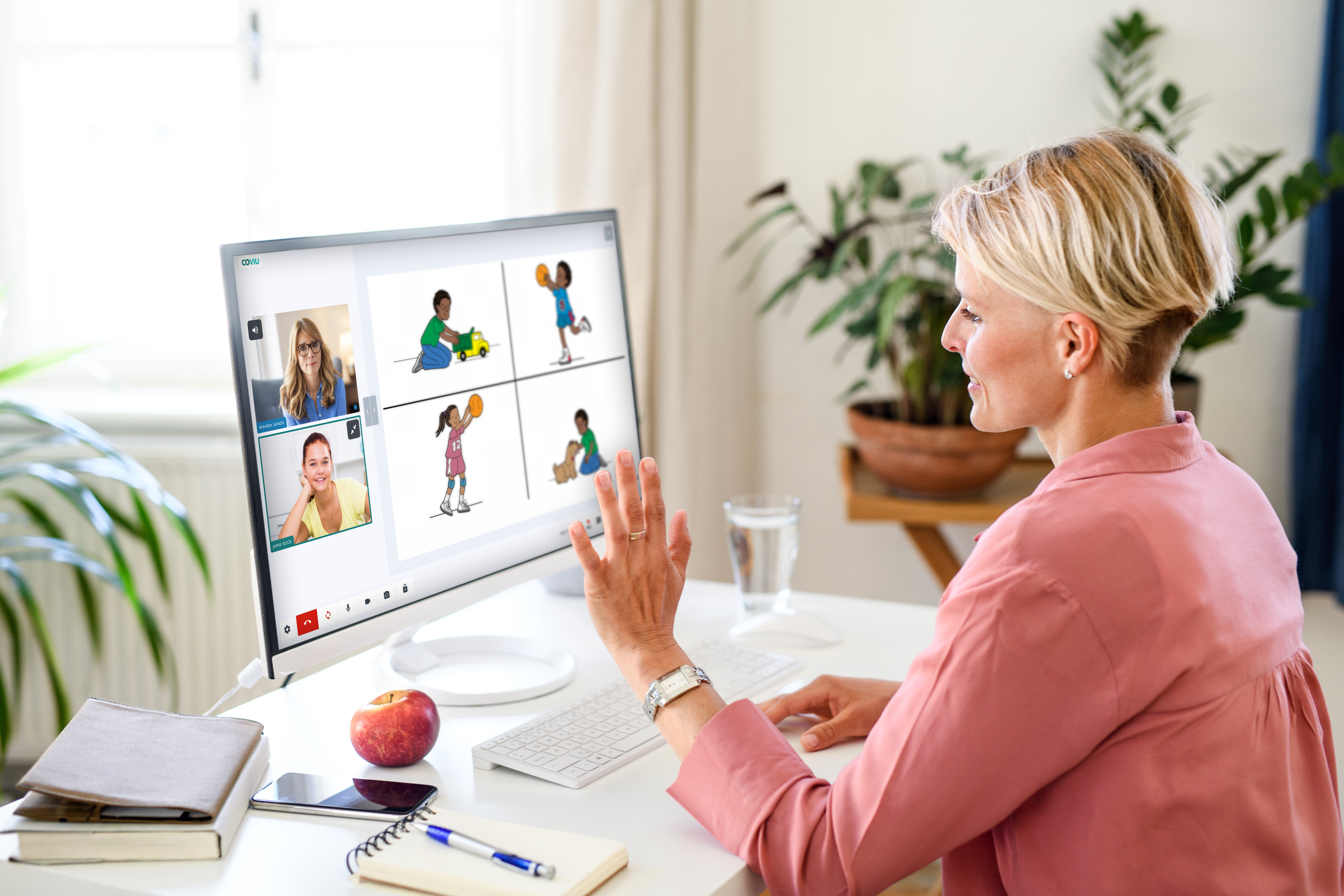 Woman With Computer Using Coviu - Coviu