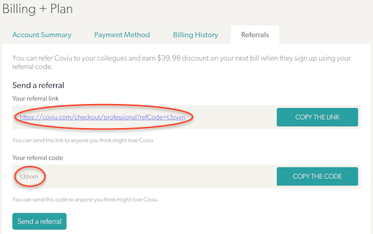 Coviu referral discounts