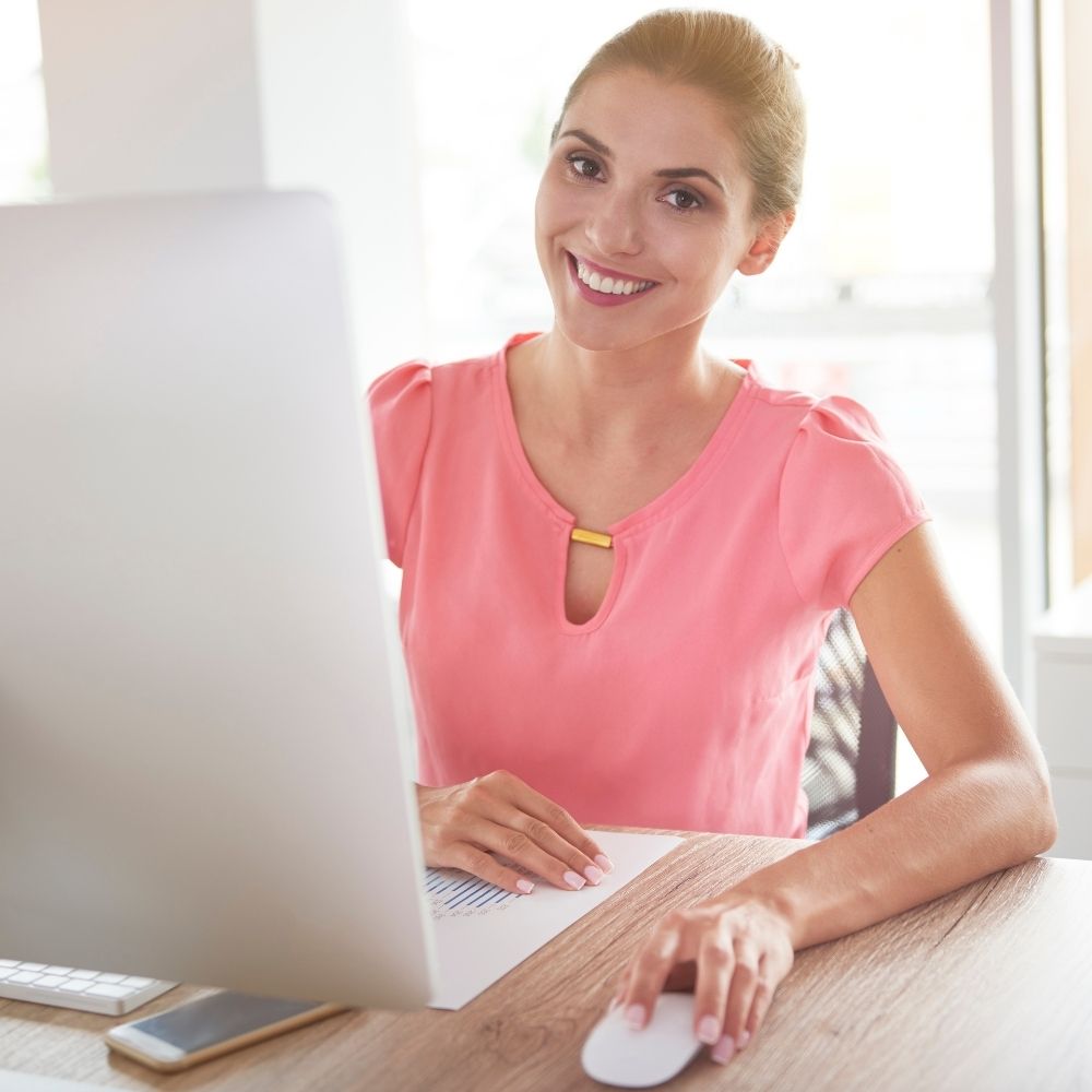 Woman on Computer